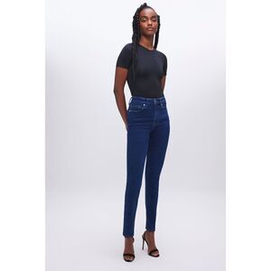 Good American Good Waist Skinny Jeans Dark Wash High Rise GWI08T Size 14 /32 EUC